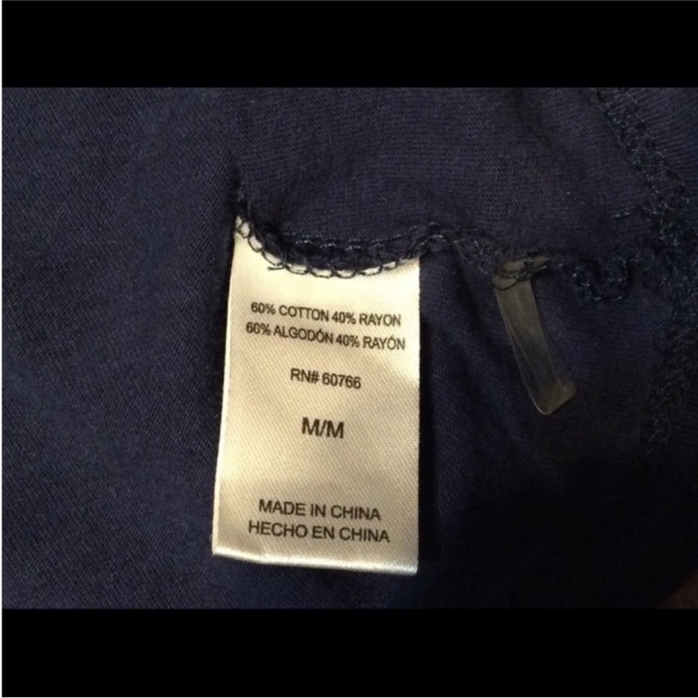 OSCAR DE LA RENTA Navy Blue Short Sleeve TEE Size Medium - Picture 4 of 10